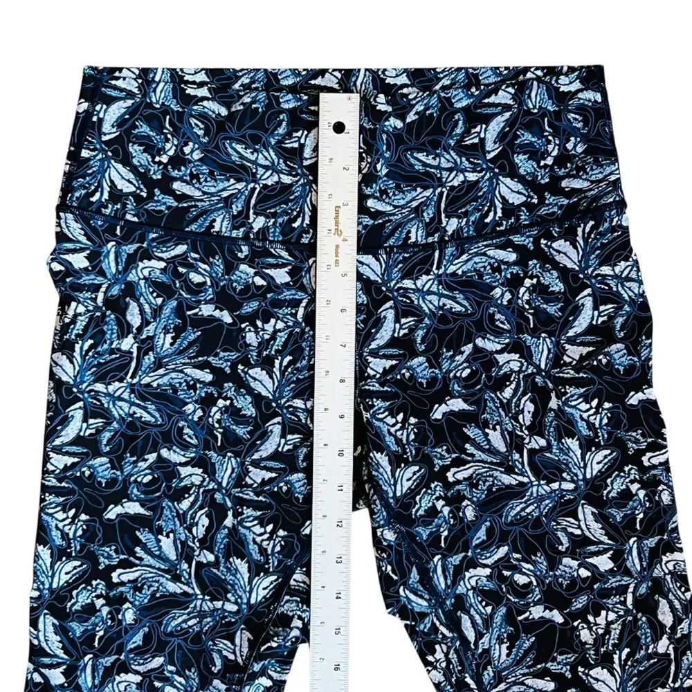 Lululemon Women’s 12 Blue Wunder Under Crop Leggings High Rise Embellished Multi